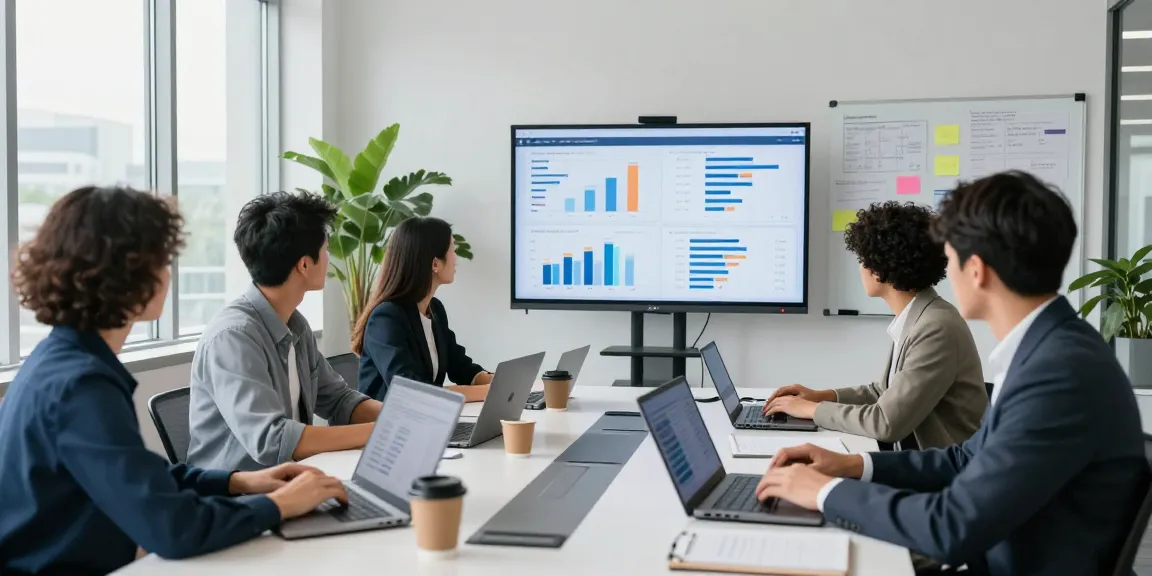 What is the best IT support company in London? Team collaborating in a modern office discussing IT support strategies.